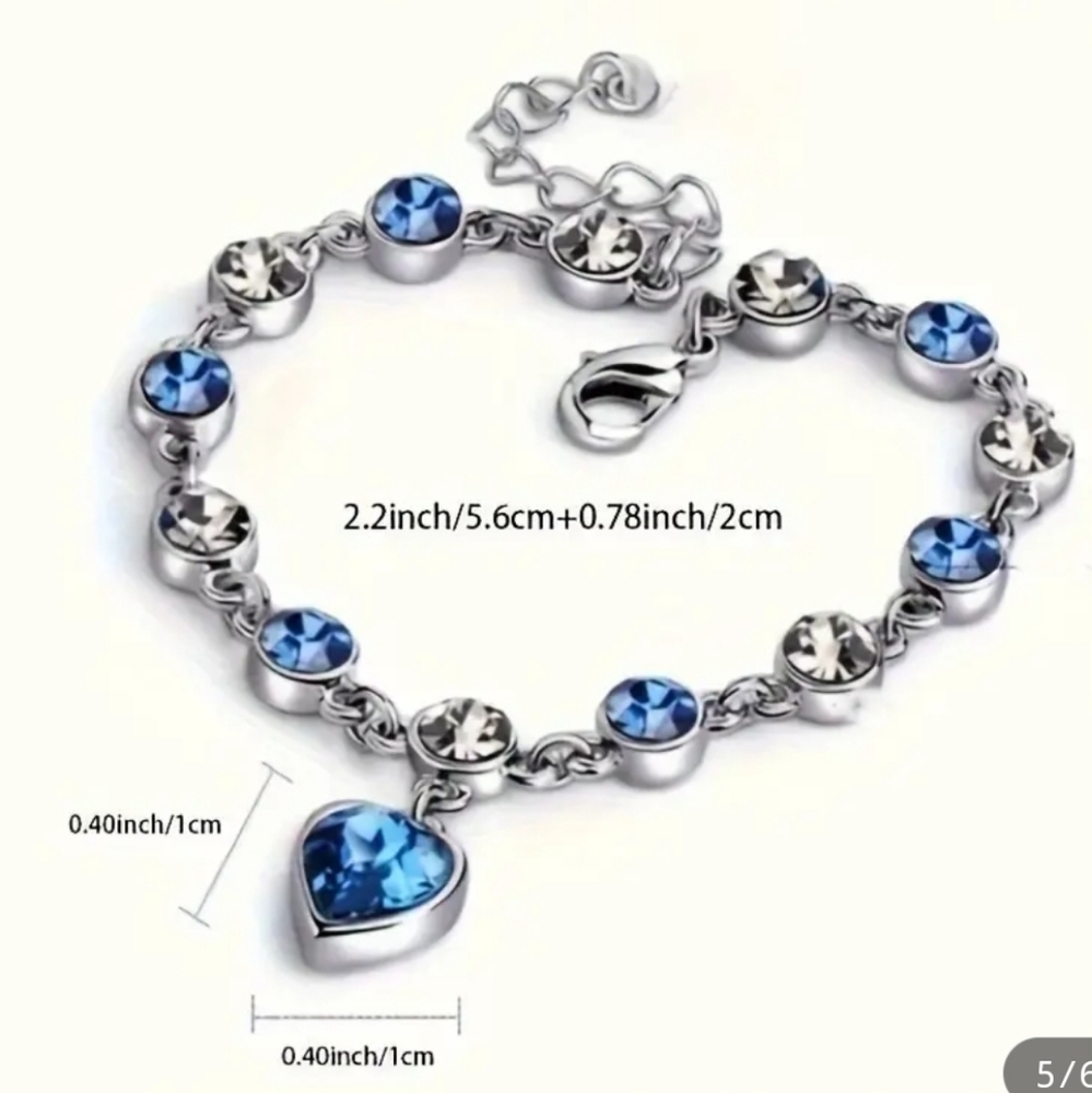 Stunning Heart Of Ocean Rhinestone Braclet - Picture 6 of 6